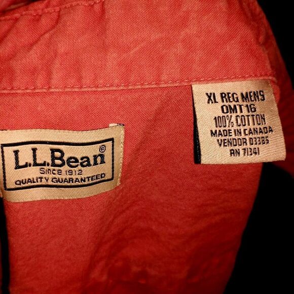 L.L. Bean Mens Pre-owned Burnt Orange Heavy Duty Button-Down Shirt - sz. XL - Picture 3 of 3